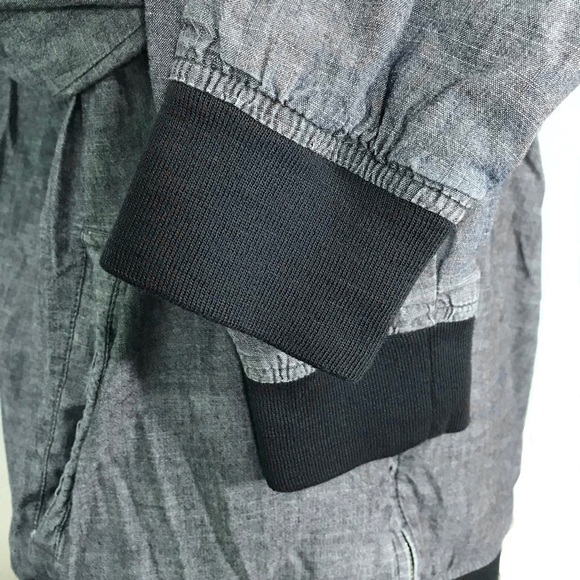 Old Navy Blue Chambray Varsity Bomber Jacket Size Medium - Picture 9 of 11